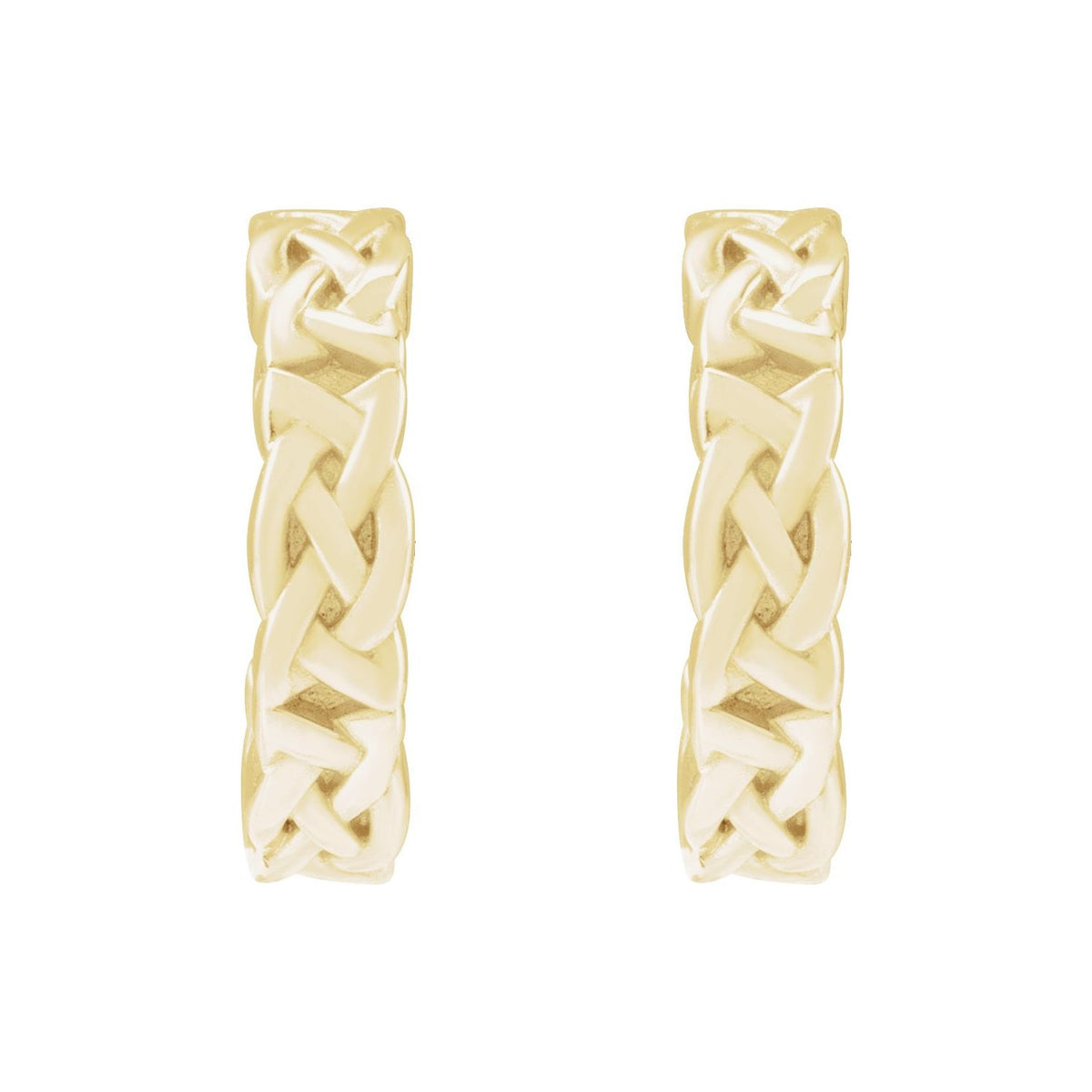 14K Yellow Gold Celtic-Inspired Hoop Earrings
