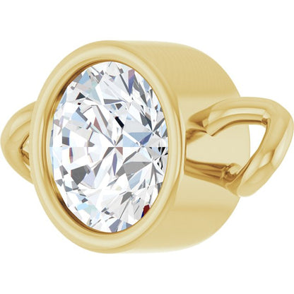 1/4 CT Lab-Grown Diamond Bezel-Set Link, 5 mm x 8.97 mm