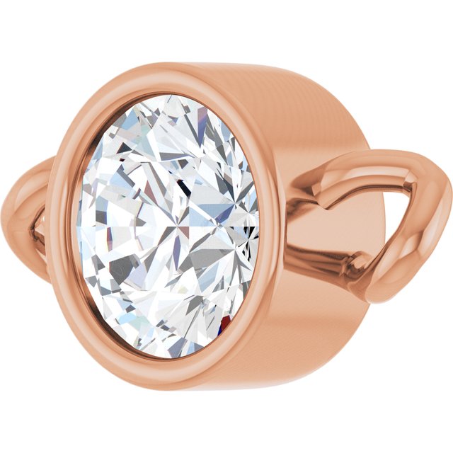 1/4 CT Lab-Grown Diamond Bezel-Set Link, 5 mm x 8.97 mm