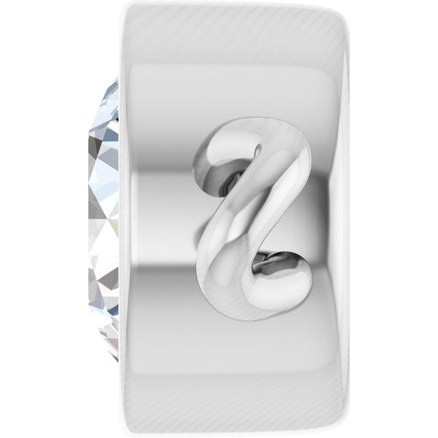 1/4 CT Natural Diamond Bezel-Set Link, 5 mm x 8.97 mm
