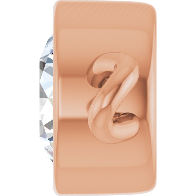 1/4 CT Natural Diamond Bezel-Set Link, 5 mm x 8.97 mm