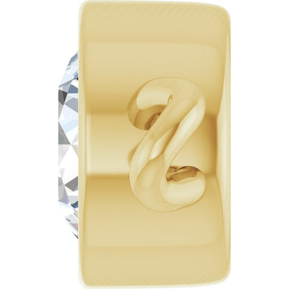 1/4 CT Natural Diamond Bezel-Set Link, 5 mm x 8.97 mm