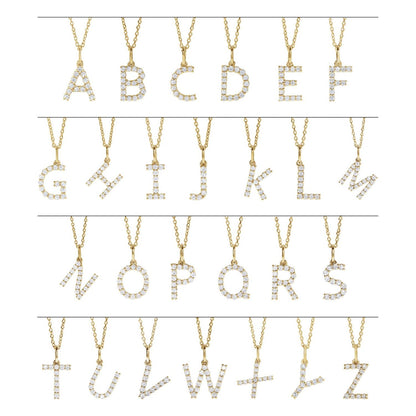 1/6 CTW Lab-Grown Diamond Initial 16-18" Necklace