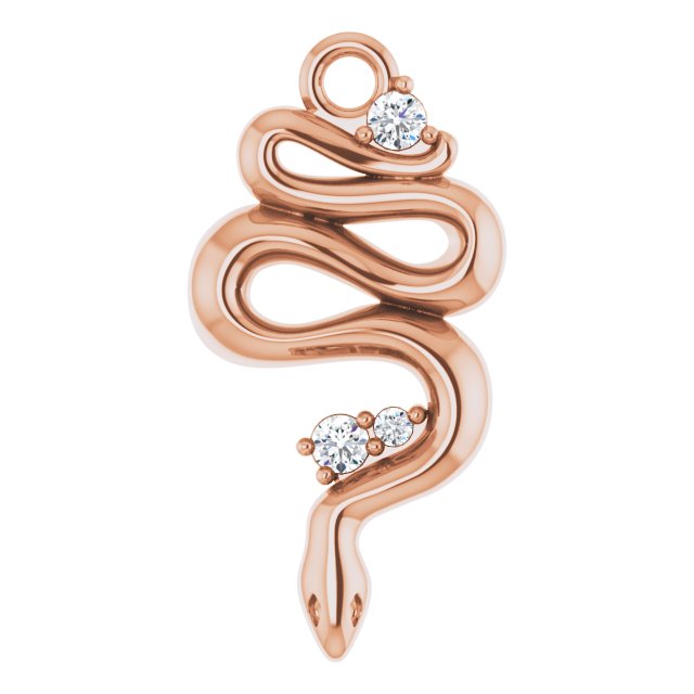 .03 CTW Natural Diamond Serpent Dangle