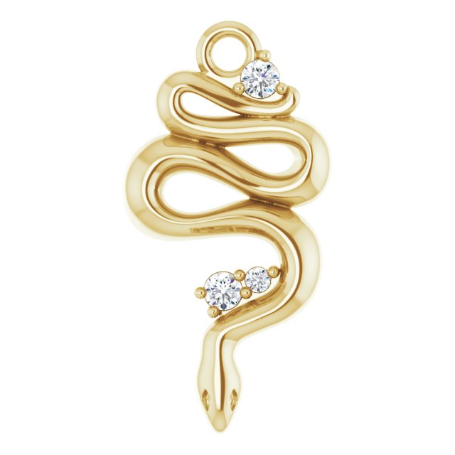 .03 CTW Natural Diamond Serpent Dangle