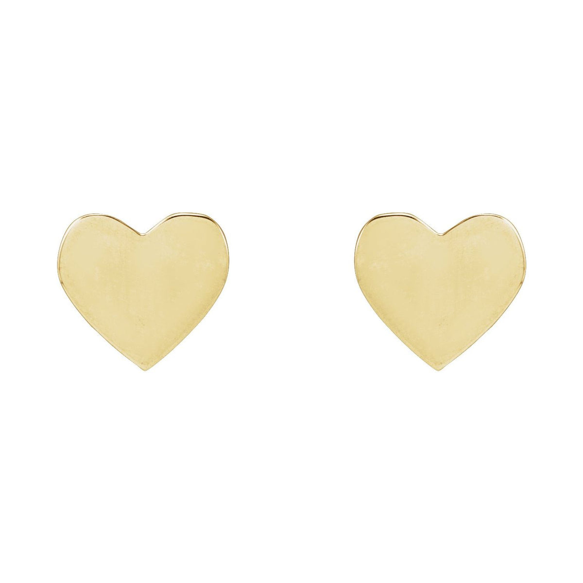 14K Yellow Gold Engravable Heart Earring