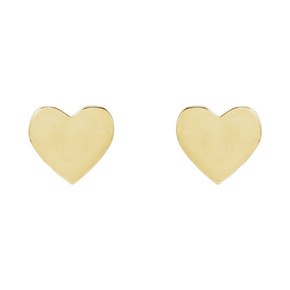 14K Yellow Gold Engravable Heart Earring