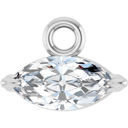 1/6 CT Natural Diamond Dangle, 4.37 mm x 5.9 mm