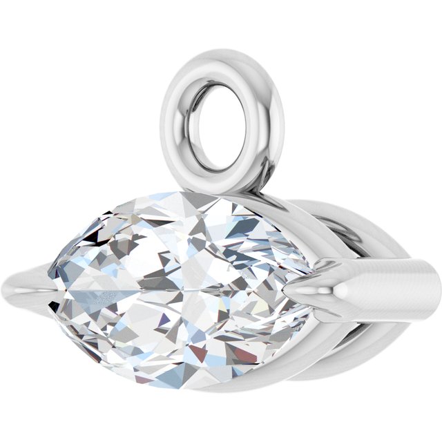 1/6 CT Natural Diamond Dangle, 4.37 mm x 5.9 mm