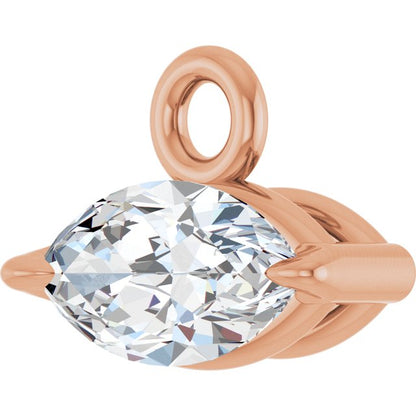1/8 CT Lab-Grown Diamond 2-Prong Claw Dangle