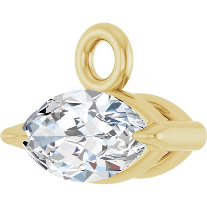 1/8 CT Lab-Grown Diamond 2-Prong Claw Dangle