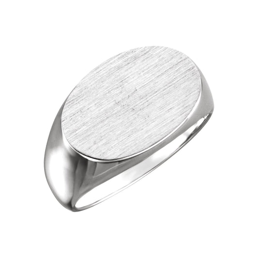Sterling Silver 18x12 mm Oval Signet Ring