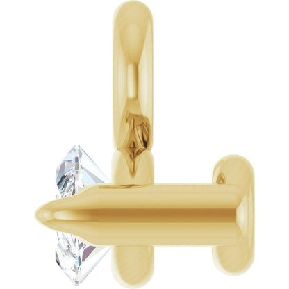 .05 CT Natural Diamond Dangle, 3.58 mm x 4.28 mm