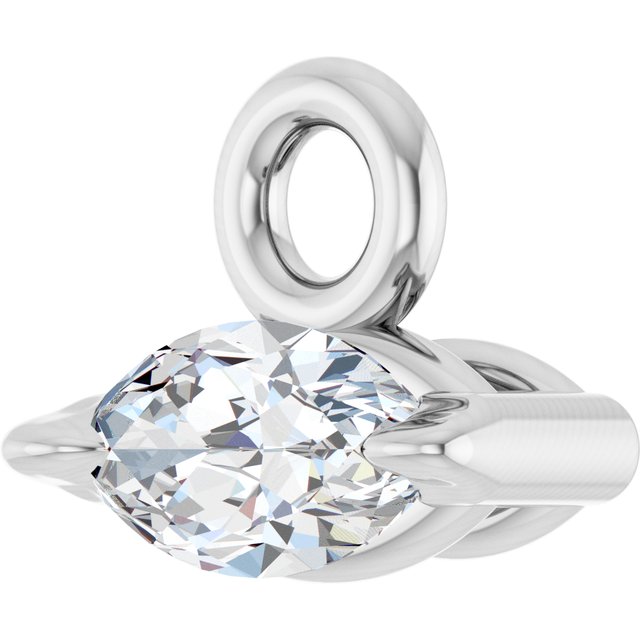 .05 CT Natural Diamond Dangle, 3.58 mm x 4.28 mm