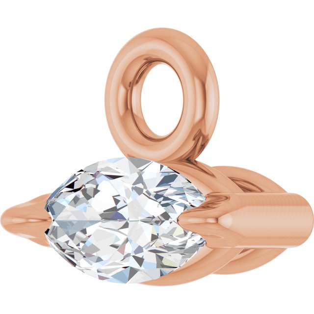 .05 CT Natural Diamond Dangle, 3.58 mm x 4.28 mm