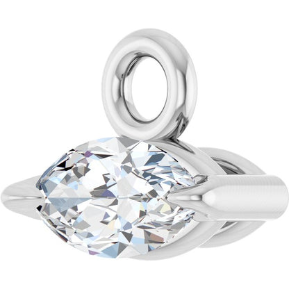 .06 CT Lab-Grown Diamond 2-Prong Claw Dangle