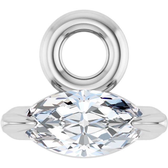 .03 CT Natural Diamond Dangle, 3.33 mm x 3.77 mm