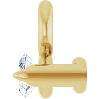 .03 CT Lab-Grown Diamond 2-Prong Claw Dangle