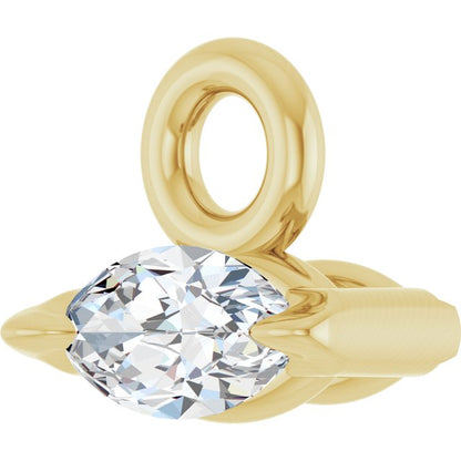 .03 CT Natural Diamond Dangle, 3.33 mm x 3.77 mm