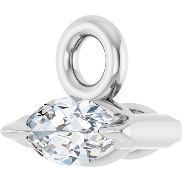 .03 CT Lab-Grown Diamond 2-Prong Claw Dangle