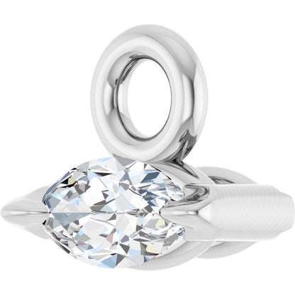 .03 CT Lab-Grown Diamond 2-Prong Claw Dangle