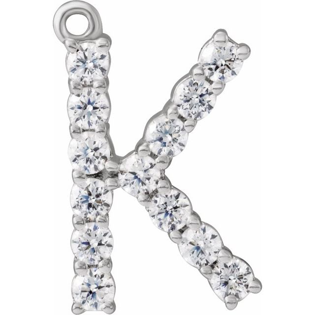 1/5 CTW Lab-Grown Diamond Initial Dangle