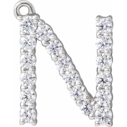 1/4 CTW Lab-Grown Diamond Initial Dangle