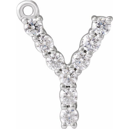 1/7 CTW Lab-Grown Diamond Initial Dangle