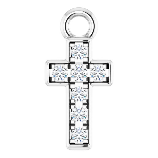 Petite Pavé® .04 CTW Lab-Grown Diamond Cross Dangle