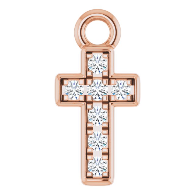 Petite Pavé® .04 CTW Lab-Grown Diamond Cross Dangle