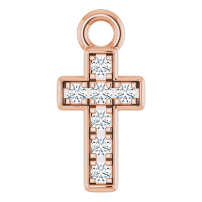 Petite Pavé® .04 CTW Lab-Grown Diamond Cross Dangle