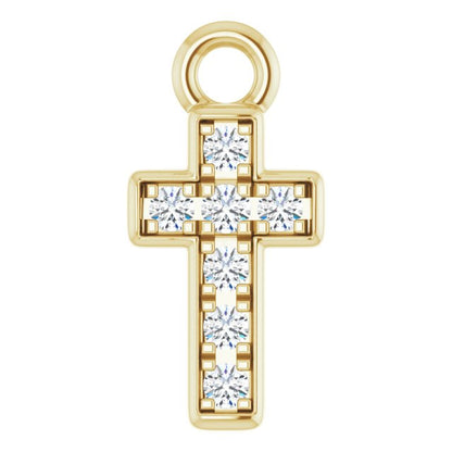 Petite Pavé® .04 CTW Lab-Grown Diamond Cross Dangle
