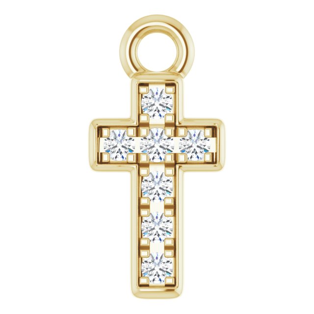 Petite Pavé® .04 CTW Natural Diamond Cross Dangle