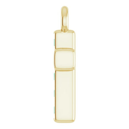 Petite Pavé® Natural Emerald Cross Dangle