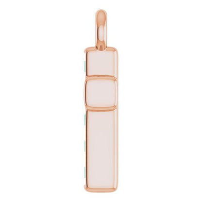 Petite Pavé® Natural Emerald Cross Dangle
