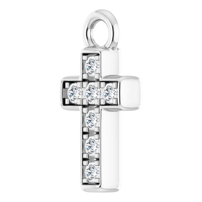 Petite Pavé® .04 CTW Natural Diamond Cross Dangle
