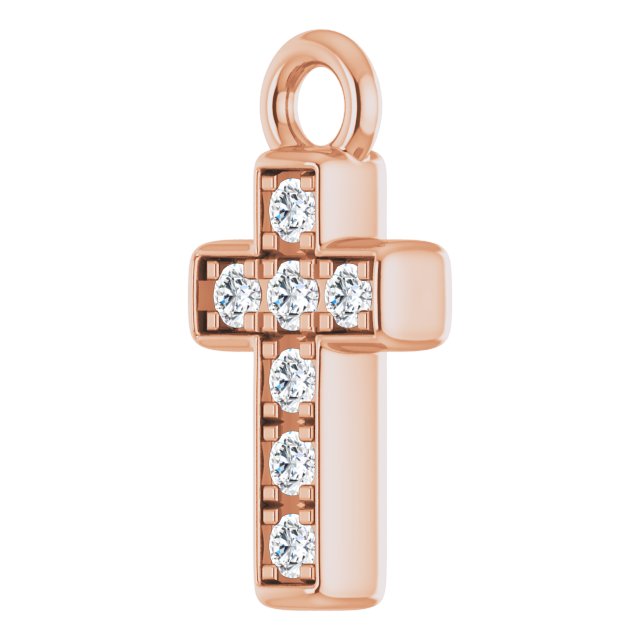 Petite Pavé® .04 CTW Natural Diamond Cross Dangle