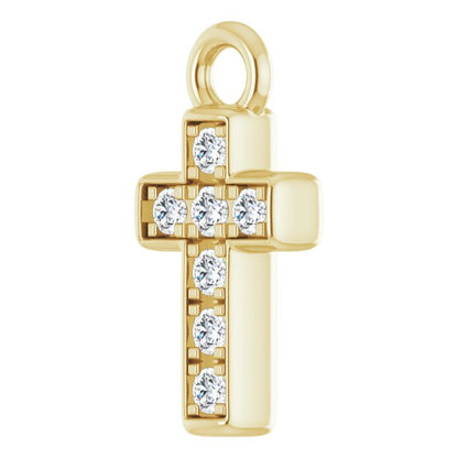 Petite Pavé® .04 CTW Lab-Grown Diamond Cross Dangle