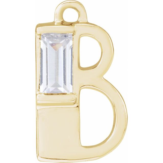 .09 CT Lab-Grown Diamond Initial Dangle