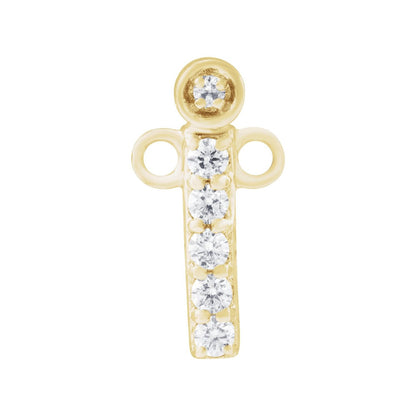 .05 CTW Lab-Grown Diamond Initial Necklace Center