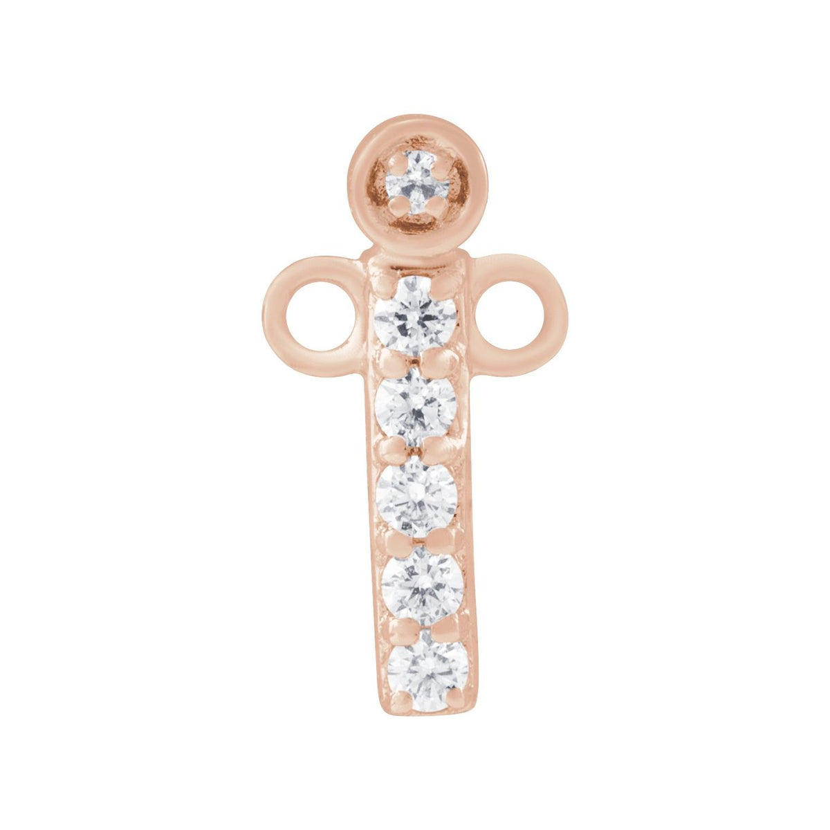 .05 CTW Lab-Grown Diamond Initial Necklace Center