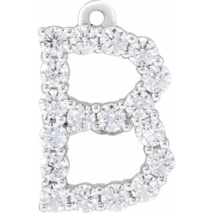 1/4 CTW Lab-Grown Diamond Initial Dangle