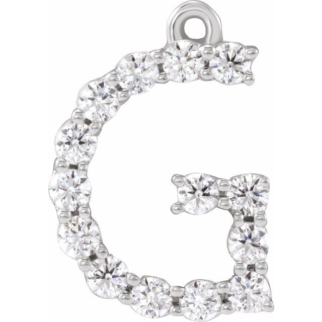 1/5 CTW Lab-Grown Diamond Initial Dangle