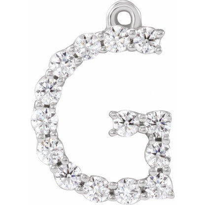 1/5 CTW Lab-Grown Diamond Initial Dangle