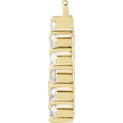 1/5 CTW Lab-Grown Diamond Initial Dangle