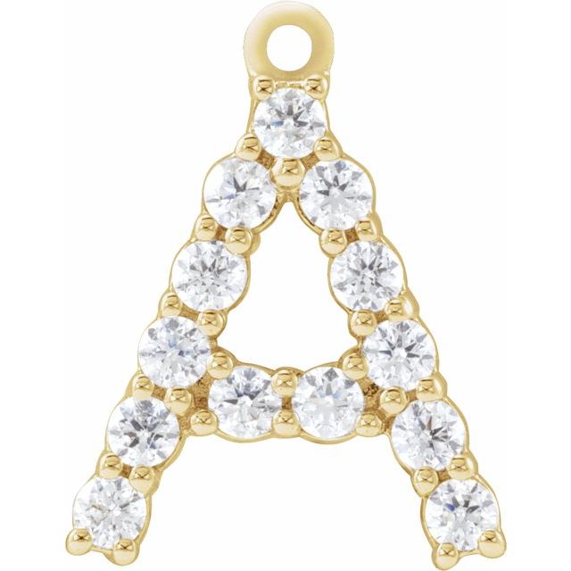 1/5 CTW Lab-Grown Diamond Initial Dangle