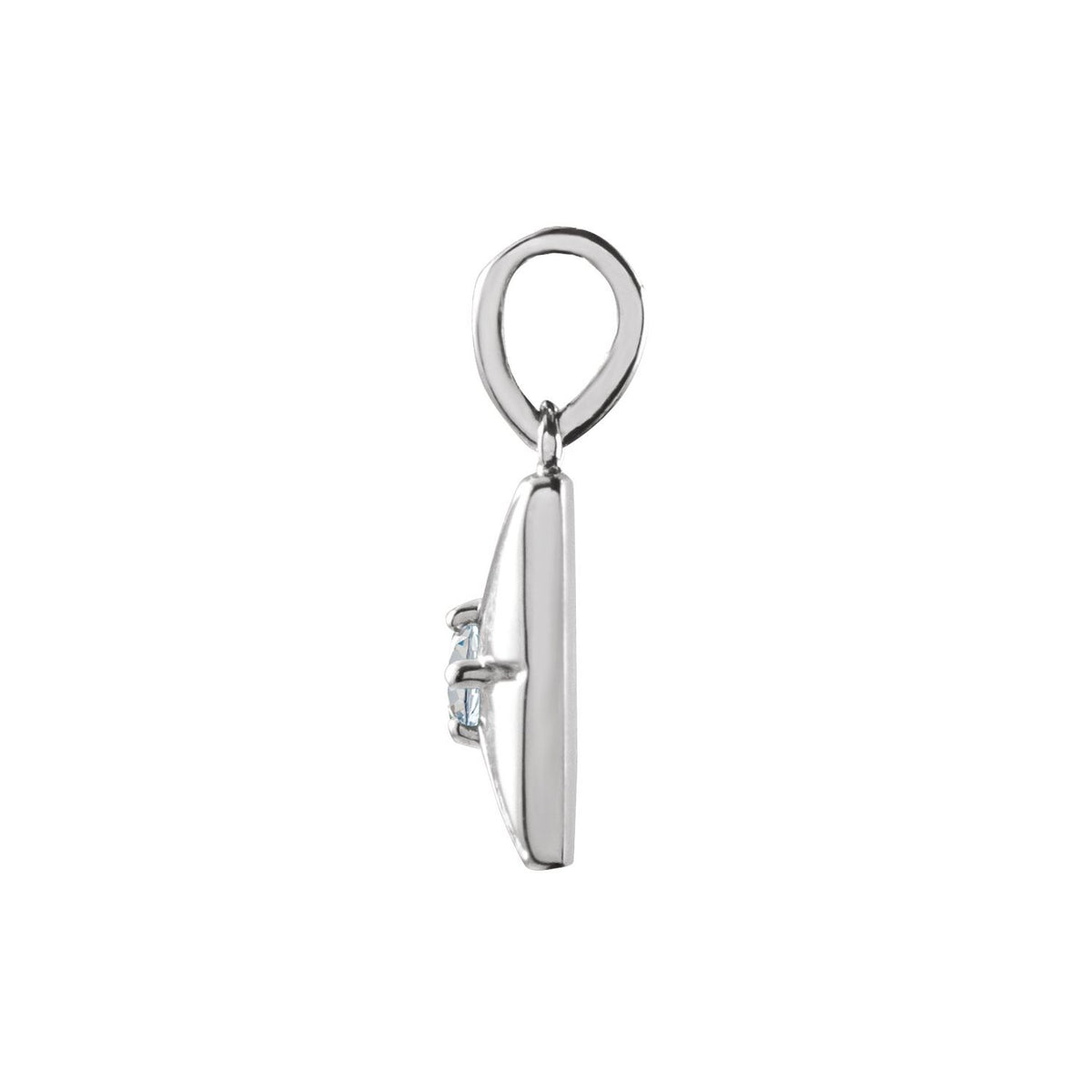 14K White Gold Natural Diamond Charm/Pendant