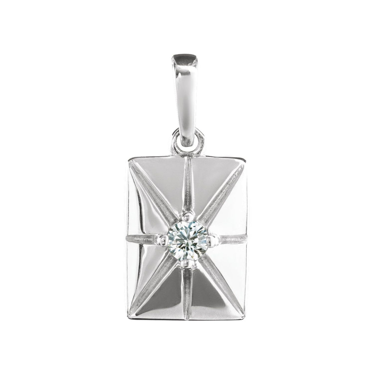 14K White Gold Natural Diamond Charm/Pendant