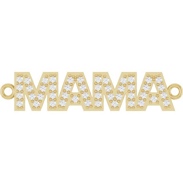 14K Yellow Gold 1/10 CTW Natural Diamond Mama Bracelet Center