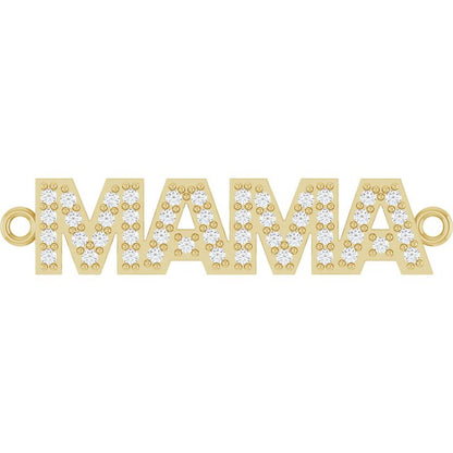 14K Yellow Gold 1/10 CTW Natural Diamond Mama Bracelet Center